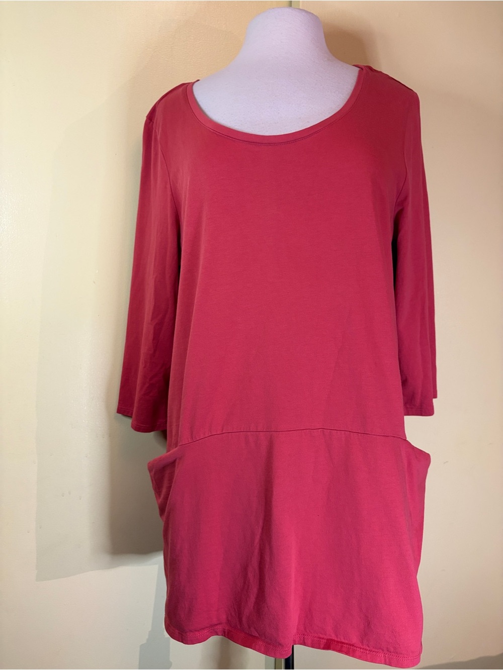 Pure JJill Scoop Neck 3/4 Sleeve Tunic Top . Modal Cotton